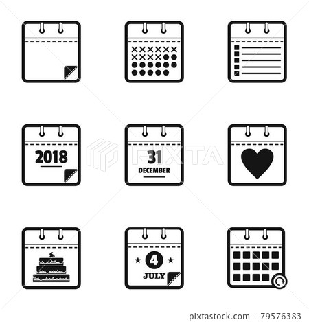 Timeline icons set, simple style Timeline icons set, simple style 79576383