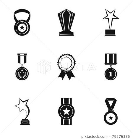 Reception icons set, simple style Reception icons set, simple style 79576386