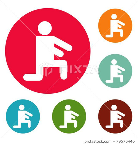 Stick figure stickman icons circle set vector 79576440