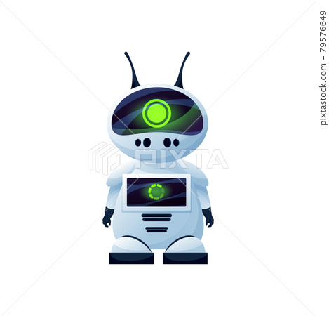 Digital robot with antennas on head isolated toy Digital robot with antennas on head isolated toy 79576649