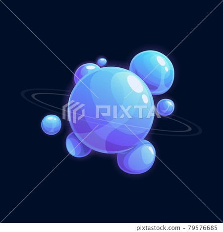 Cartoon planet of soup bubbles water drops isolate Cartoon planet of soup bubbles water drops isolate 79576685