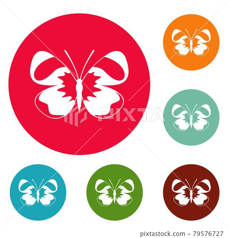 Light butterfly icons circle set vector 79576727