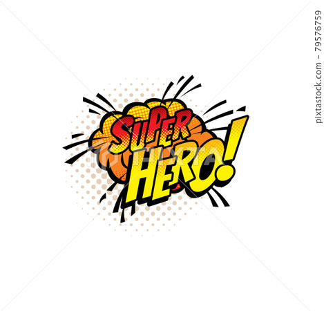Super hero pop art comic halftone cloud or bubble Super hero pop art comic halftone cloud or bubble 79576759