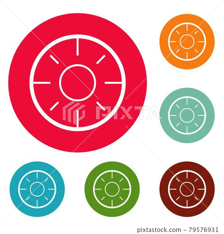 Backsight icons circle set vector 79576931