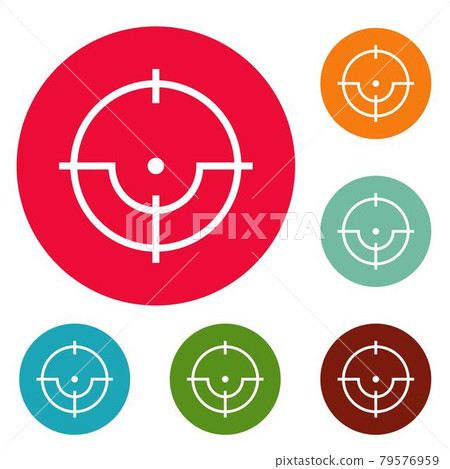 Sniper icons circle set vector Sniper icons circle set vector 79576959