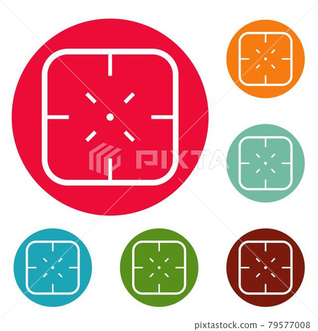 Military objective icons circle set vector Military objective icons circle set vector 79577008