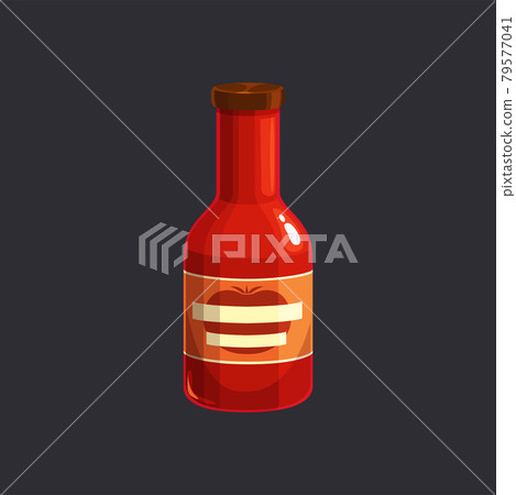 Tomato ketchup spicy chili sauce isolated bottle 79577041