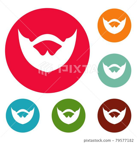 Clipped beard icons circle set vector Clipped beard icons circle set vector 79577182