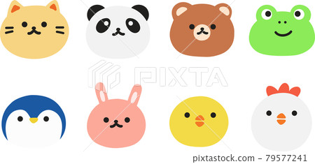 可愛的動物圖標鬆散手繪 可愛的動物圖標鬆散手繪 79577241