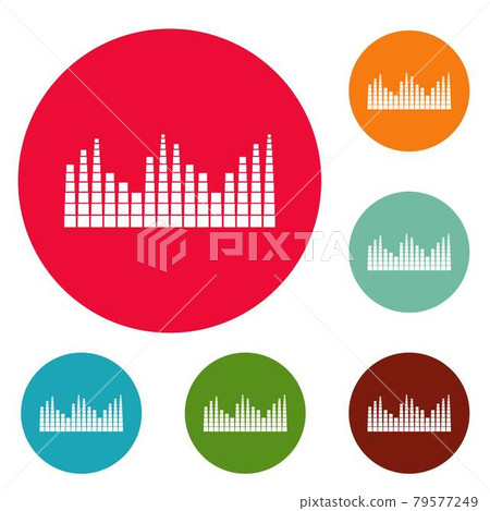 Equalizer level radio icons circle set vector Equalizer level radio icons circle set vector 79577249