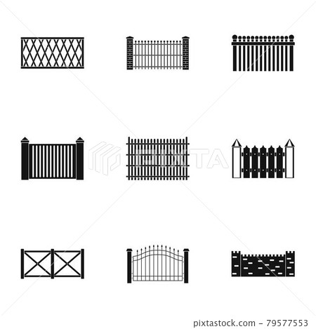 Entrance icons set, simple style 79577553