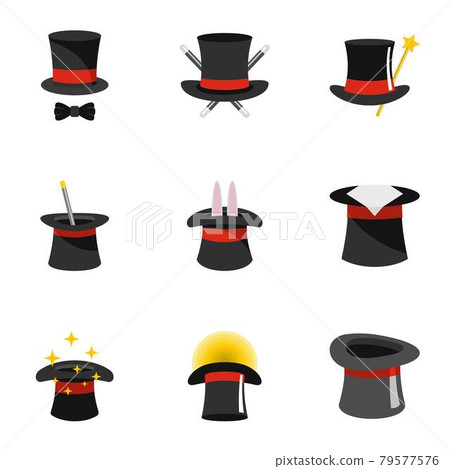 Wizard icons set, flat style Wizard icons set, flat style 79577576