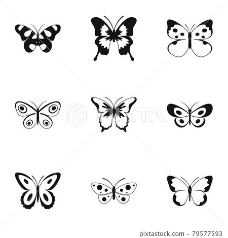 Bat icons set, simple style 79577593