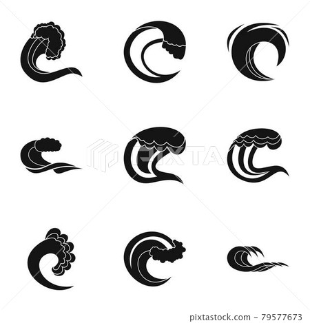Water content icons set, simple style 79577673