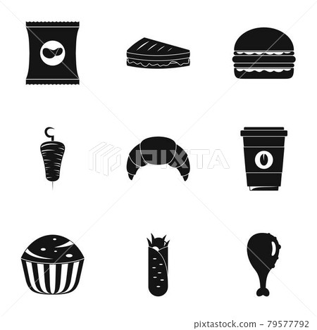 Gormandize icons set, simple style 79577792