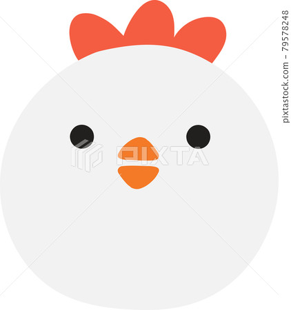 可愛的小雞圖標鬆散手繪 79578248