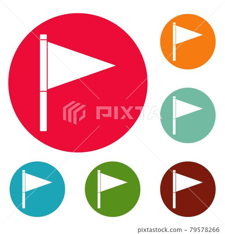 Destination flag icons circle set vector - Stock Illustration [79578266 ...