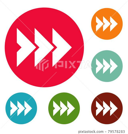 Arrow icons circle set vector - Stock Illustration [79578283] - PIXTA