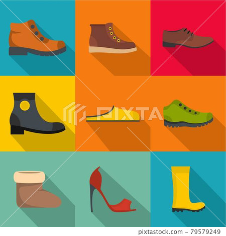 Shoemaker icons set, flat style Shoemaker icons set, flat style 79579249