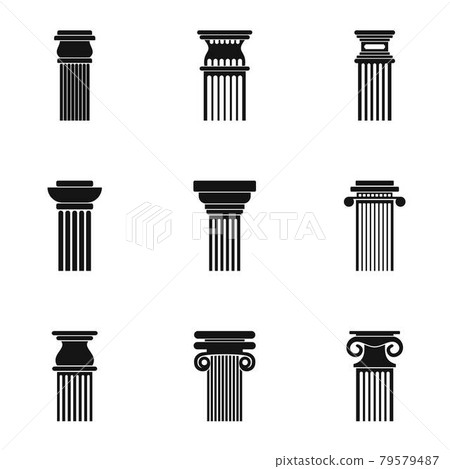 Pillar icons set, simple style 79579487