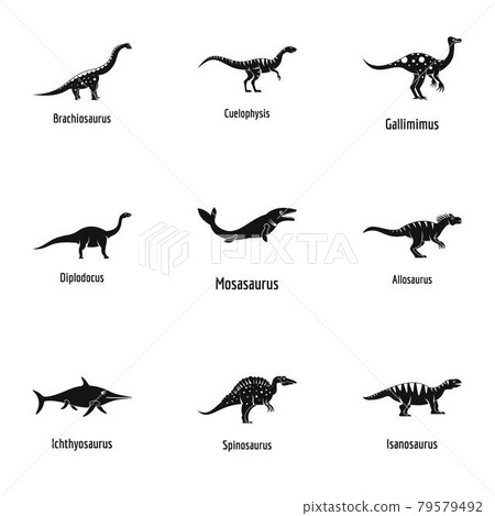 Lizard icons set, simple style Lizard icons set, simple style 79579492