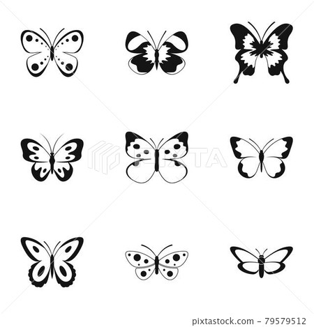 Bowtie icons set, simple style Bowtie icons set, simple style 79579512
