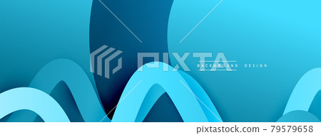 Abstract gradient background with wave line with shadow effect. Geometric composition. 3D shadow effects and fluid gradients 79579658