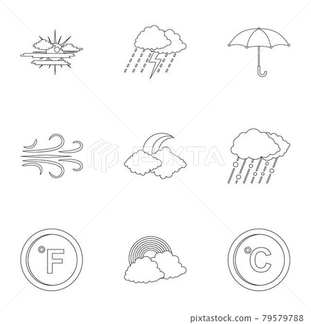 Observation icons set, outline style 79579788