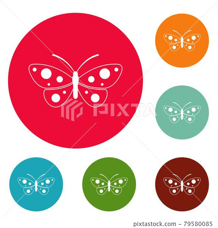 Butterfly icons circle set vector Butterfly icons circle set vector 79580085