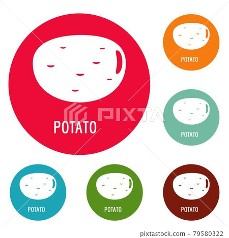 Potato icons circle set vector Potato icons circle set vector 79580322
