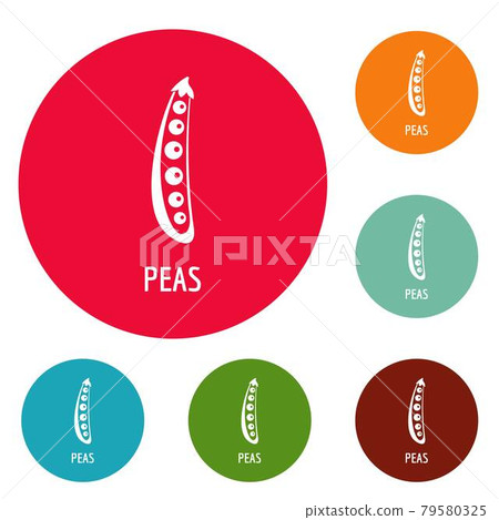Peas icons circle set vector Peas icons circle set vector 79580325