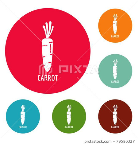 Carrot icons circle set vector Carrot icons circle set vector 79580327
