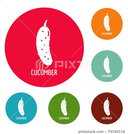Cucumber icons circle set vector Cucumber icons circle set vector 79580338