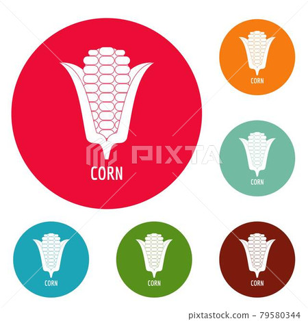 Corn icons circle set vector Corn icons circle set vector 79580344