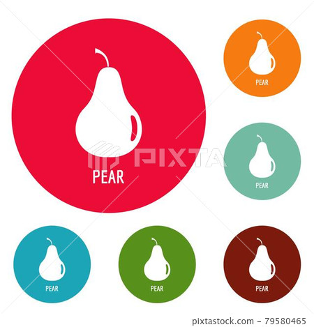 Pear icons circle set vector 79580465