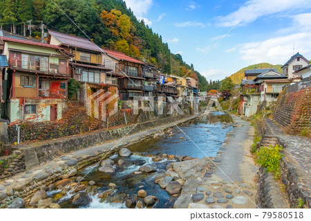 郡上八幡、清水橋的風景<岐阜縣郡上市> 79580518