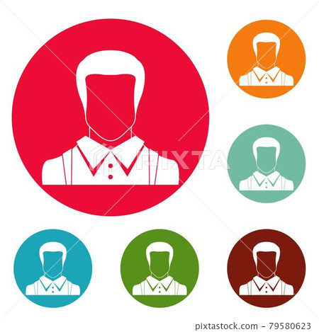 Man avatar icons circle set vector 79580623