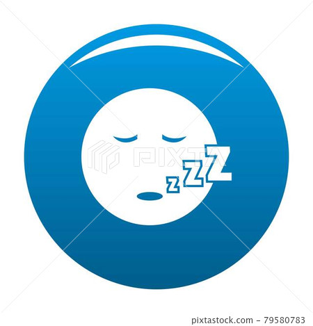 Sleep smile icon blue vector 79580783