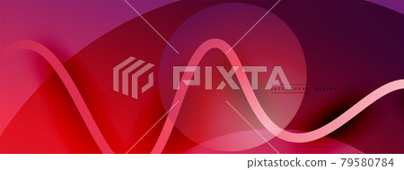 Abstract gradient background with wave line with shadow effect. Geometric composition. 3D shadow effects and fluid gradients Abstract gradient background with wave line with shadow effect. Geometric composition. 3D shadow effects and fluid gradients 79580784