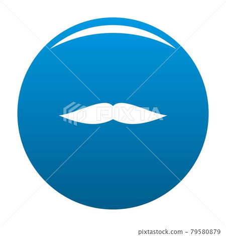 Flat mustache icon blue vector 79580879