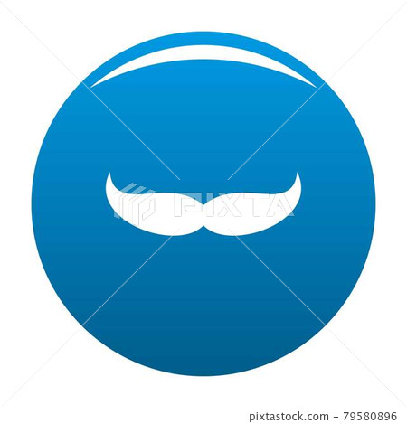 Pointing mustache icon blue vector Pointing mustache icon blue vector 79580896