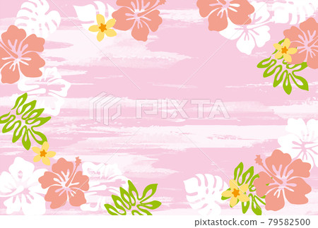 棕櫚和芙蓉度假村手繪海背景 79582500