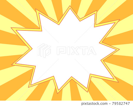 Jagged frame on a background of orange and yellow radiation-callouts 79582747