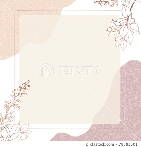 Vector template for social networks, blog, post. Sold square postcards in pastel brown, beige colors. Place for your text. Vector illustration. Vector template for social networks, blog, post. Sold square postcards in pastel brown, beige colors. Place for your text. Vector illustration. 79583501
