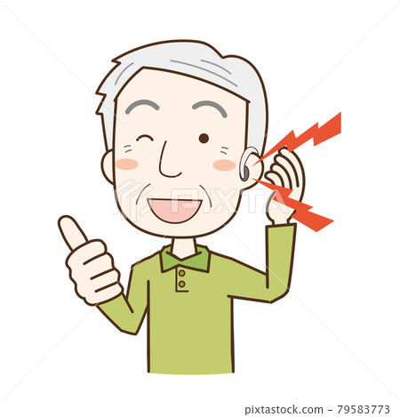 戴助聽器容易聽到的老年男性 79583773
