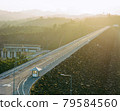 Long highway road with sunset time.This is photo shot by Film and Grain filter effect. 79584560