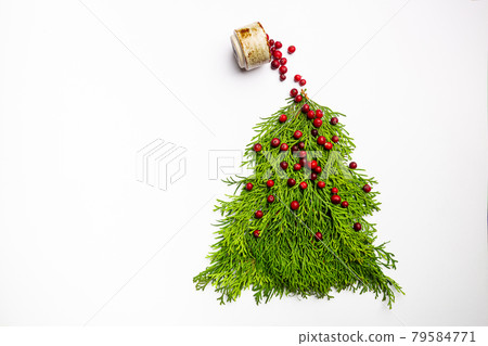 Christmas Tree of thuja branches 79584771