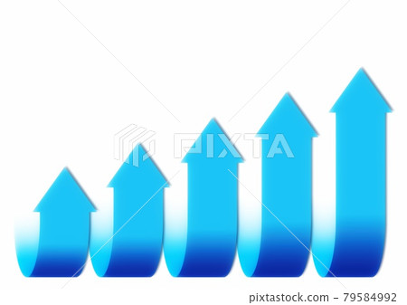 Blue arrow chart and white background - Stock Illustration [79584992 ...