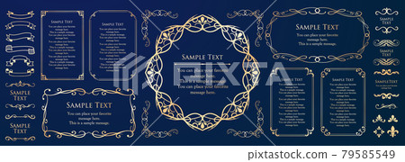 Frame set with object motif. Design material with an elegant image. Graceful line. Elegant design. 79585549