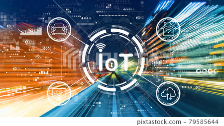 IoT theme with high speed motion blur IoT theme with high speed motion blur 79585644